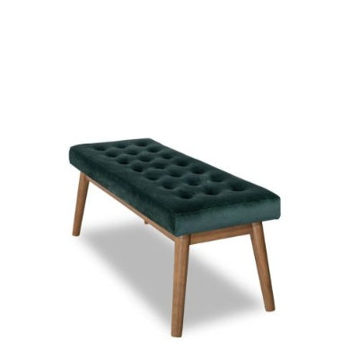 Delilah Modern Bench  Green Velvet