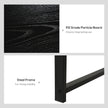 Extra Long 2-Person Desk With Bookshelf Black Home Office Workstation Combo