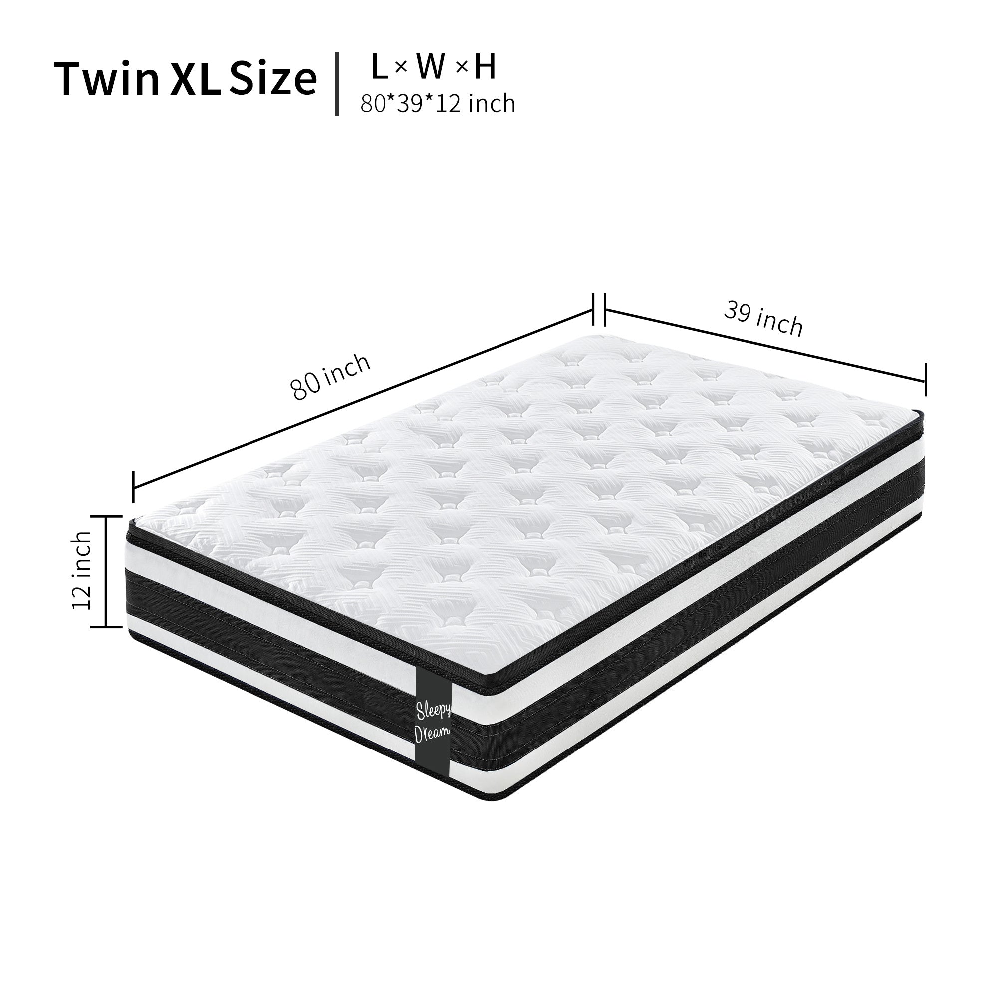 12 Inch Hybrid Mattress Individual Pocket Spring Breathable Memory Foam Knitted Cover CertiPUR-US