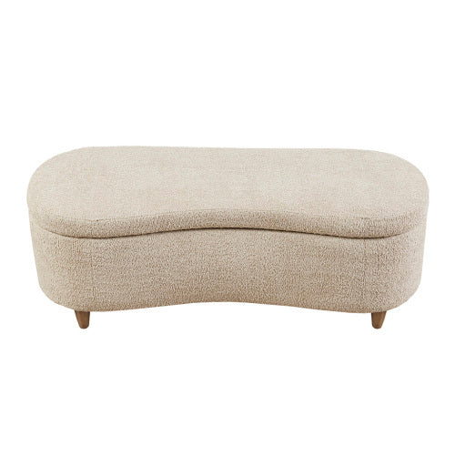 Boucle Flip Top Storage Bench Taupe See Below