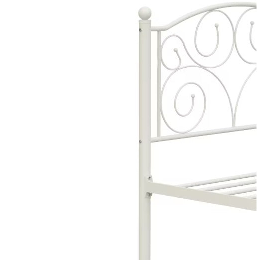 Twin Size Unique Flower Sturdy System Metal Bed Frame With Headboard And Footboard
