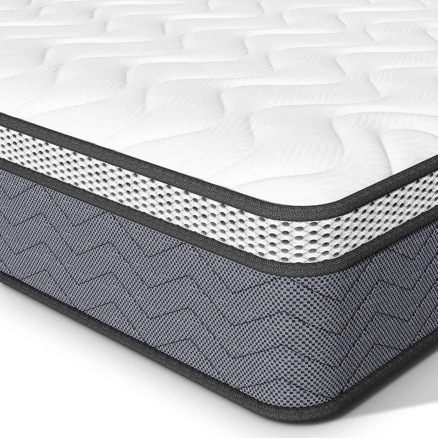 Twin Hybrid Innerspring Mattress, Plush Mattress Foam Spring Mattress, Single Bed Mattress In Box With Stress Relief,  Double Mattress With Medium Firmness