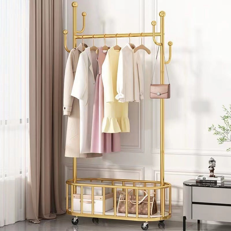 Coat And Cap Floor Bedroom And Household Mobile Clothes Hanger