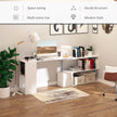 L-Shaped Desk 55 360 Rotating White Corner Computer Workstation With Storage
