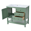 36'' Bathroom Vanity With Undermount Sink, Free Standing Vanity Set With 2 Drawers& Soft Closing Doors, Bathroom Storage Cabinet With Solid Wood Feet, Green