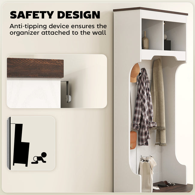 3-in-1 Hall Tree with Shoe Storage