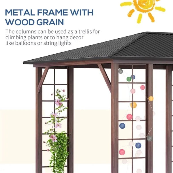 Gazebo With Galvanized Steel Roof  Swiship-Ship Prohibited By WalMart Original