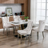 High-end Tufted Solid Wood Contemporary Velvet Upholstered Dining Chair With Chrome Stainless Steel Plating Legs,Nailhead Trim,Set Of 2