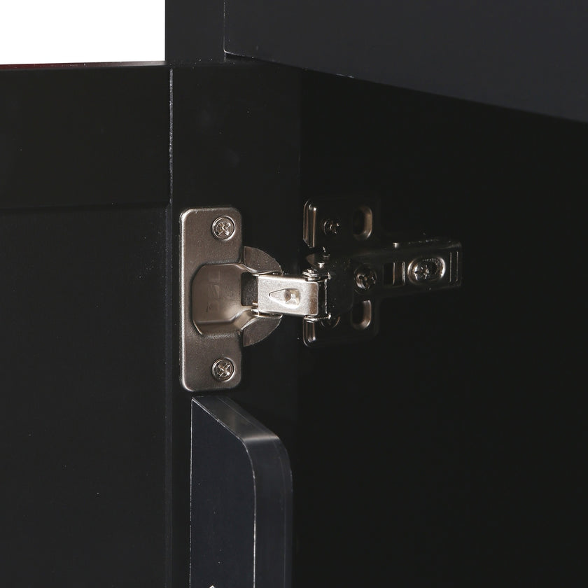 Kitchen Cart With Rubberwood Drop-Leaf Top, Cabinet Door, Storage Racks