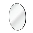 32 Inch Black Metal Framed Round Bathrrom Mirror For Wall.