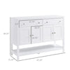 Modern White Buffet, Metal Hinges & Round Handles, Dining Room Storage