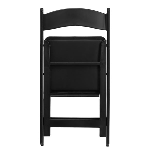1pcs Black Plastic With Cushion Courtyard Plastic Folding Chair