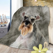 Schnauzer Flannel Blankets Cozy Blanket Super Soft Cozy Warm Puppy Dog Throw Blanket For Couch Chair Bed Sofa Office Cute Schnauzer Gifts 75x100cm