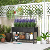 Raised Garden Bed, 47 X 22 X 31.5 In. Elevated Wood Planter Box With Storage Shelf, Drainage Holes, And Liner, Black