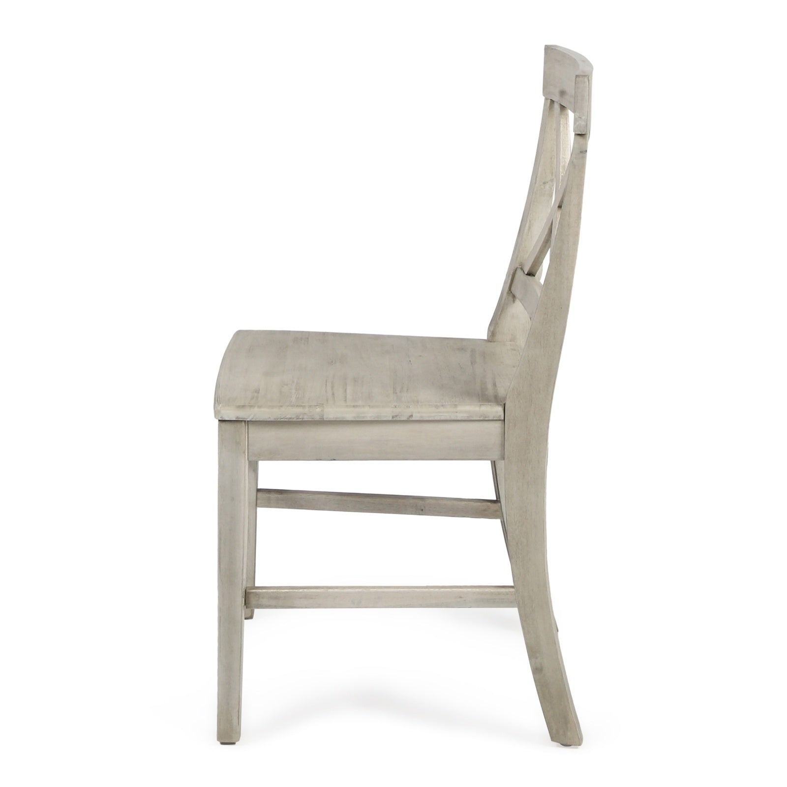 Acacia Wood Dining Chairs, Light Grey Wash, 21D X 17.75W X 35.5H Inch  Set Of 2