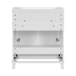 30'' Bathroom Vanity With Resin Sink, Solid Wood Frame Bathroom Storage Cabinet With Soft Closing Doors, Retro Style, White