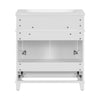 30'' Bathroom Vanity With Resin Sink, Solid Wood Frame Bathroom Storage Cabinet With Soft Closing Doors, Retro Style, White