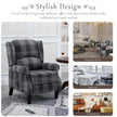 Vintage Armchair Sofa Comfortable Upholstered Leisure Chair  Recliner Chair For Living Room Grey Check