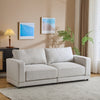 81 Modern Square Arm Sofa With Soft Velvet Upholstery, Deep Cushions, And Sturdy Legs In Navy Blue For Living Room Or Bedroom