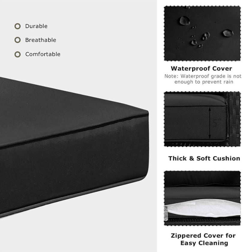 Patio Rattan Rocker Outdoor Glider Rocking Chair Cushion Lawn