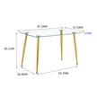 Glass Dinning Table 120 70 ,black Metal Leg , Dinning Table For 4 Seats Office Table Computer Desk