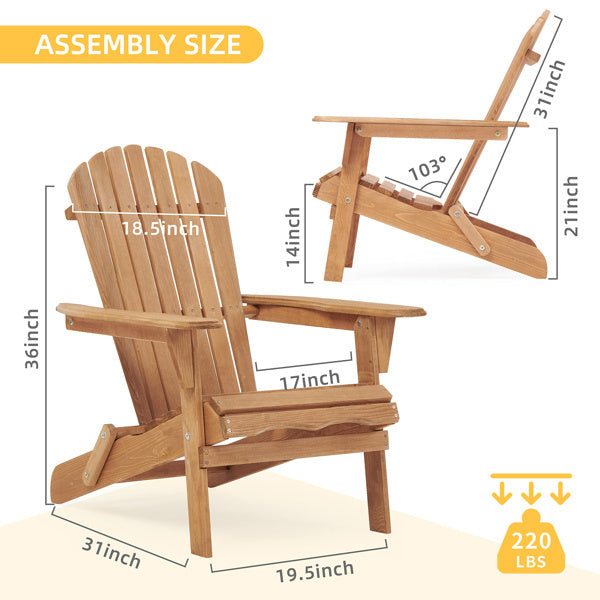 Wooden Outdoor Folding Beach Chair Two-piece Set