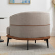 Modern Two-tone Barrel Fabric Chair, Upholstered Round Armchair For Living Room Bedroom Reading Room, Burnt Orange