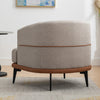 Modern Two-tone Barrel Fabric Chair, Upholstered Round Armchair For Living Room Bedroom Reading Room, Burnt Orange