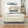 63.38Velvet Multifunctional Storage Rectangular Ottoman Bench Comes With Crystal Buckle Solid Wood Legs With 1 Pillow