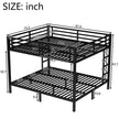 Metal California King Over California King Bunk Bed For Teens And Adults,Space-Saving Noise Reduced No Box Spring Needed, Black