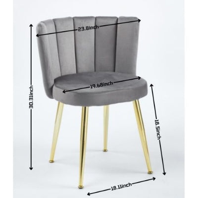 Modern ORANGE Dining Chair  Set Of 2   With Iron Tube Golden Color Legs, Velvet And Comfortable Backrest, Suitable For Dining Room, Living Room, Cafe, Simple Structure