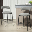 26 Counter Height Bar Stools Teddy Fabric Cover Kitchen Island Counter Bar Stool With Black Powder Coating Base And Footrest
