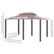 Gazebo 10x13 Khaki With Curtains Vented Roof And Steel Frame For Outdoor Use