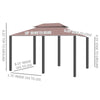 Gazebo 10x13 Khaki With Curtains Vented Roof And Steel Frame For Outdoor Use