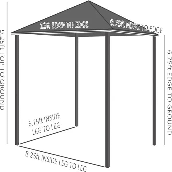 Gazebo With Galvanized Steel Roof  Swiship-Ship Prohibited By WalMart Original