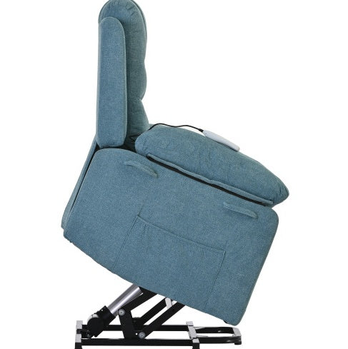 Massage Recliner,Power Lift Chair For Elderly With Adjustable Massage And Heating Function,Recliner Chair With Infinite Position And Side Pocket For Living Room ,Blue