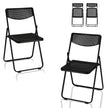 4pcs Black, Cut-out Pattern, Courtyard Plastic Folding Chair