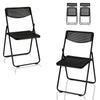 4pcs Black, Cut-out Pattern, Courtyard Plastic Folding Chair