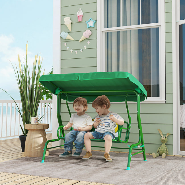 Kids Patio Swing Chair with Adjustable Canopy