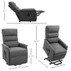 Power Lift Assist Recliner Chair For Elderly, Linen Fabric, Remote Control, Electric Sofa, Gray