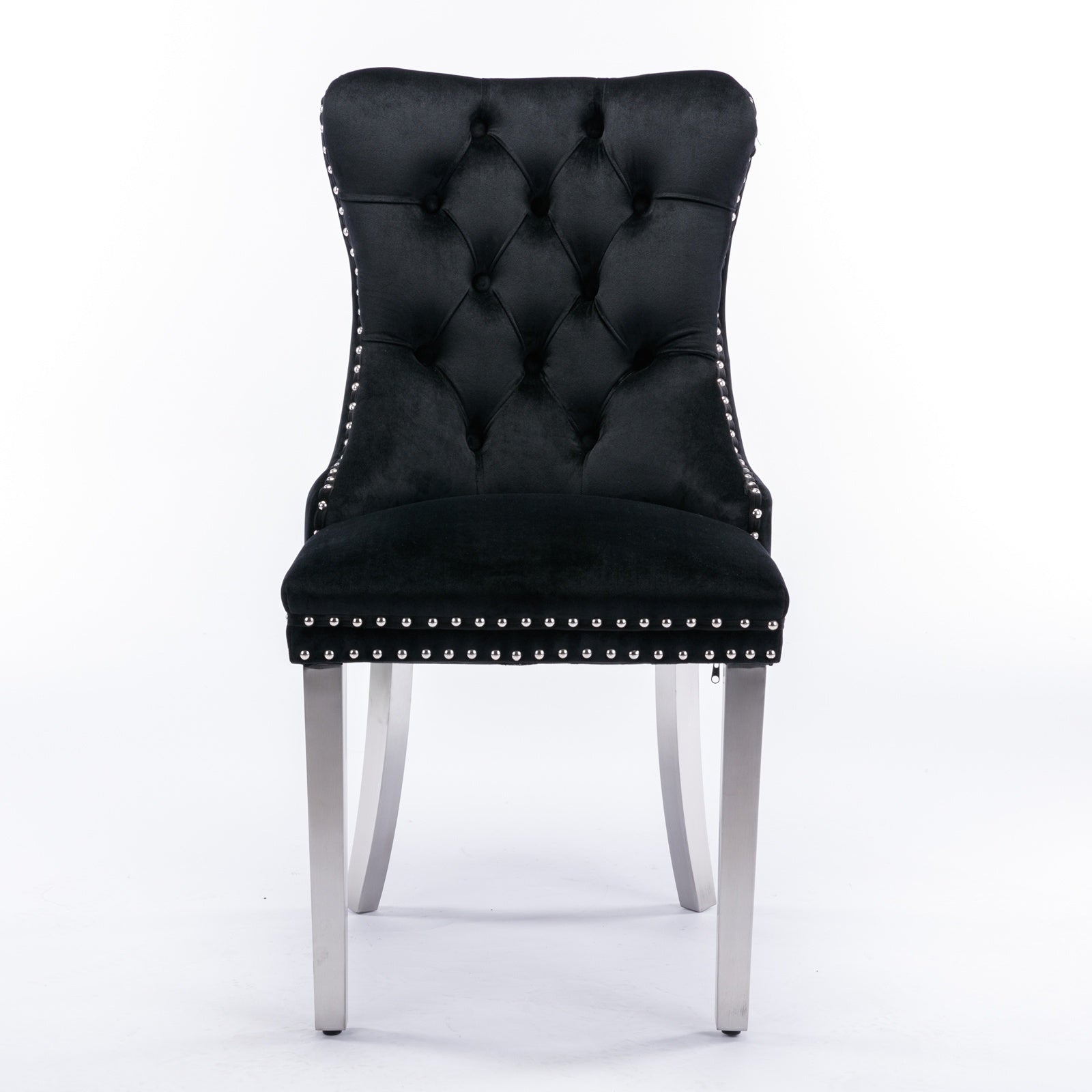 Nikki Modern Velvet Upholstered Dining Chair - Solid Wood, High-end Tufted