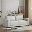 81 Modern Square Arm Sofa With Soft Velvet Upholstery, Deep Cushions, And Sturdy Legs In Navy Blue For Living Room Or Bedroom