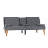 Modern Velvet Upholstered Futon Sofa Bed With 2 Cup Holders For Living Room