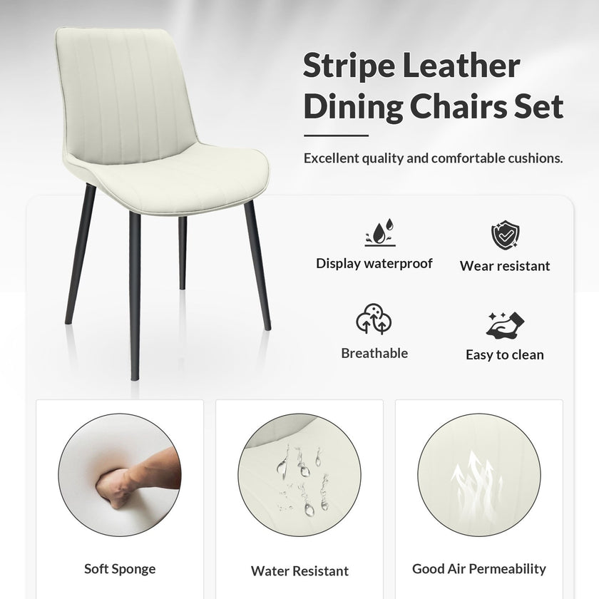 Leather Dining Chair With Metal Legs