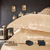 Luxurious Satin Microfiber Bedding Set Double-sided Jacquard Pattern, Italian Style Gold Ultra-shine Quilt Cover Three-piece Set, Super Soft King-size Quilt Cover With Pillowcase, Machine Washable, OK