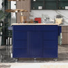 K&K Store Kitchen Cart With Rubber Wood Top, 8 Handle-Free Drawers