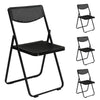 4pcs Black, Cut-out Pattern, Courtyard Plastic Folding Chair