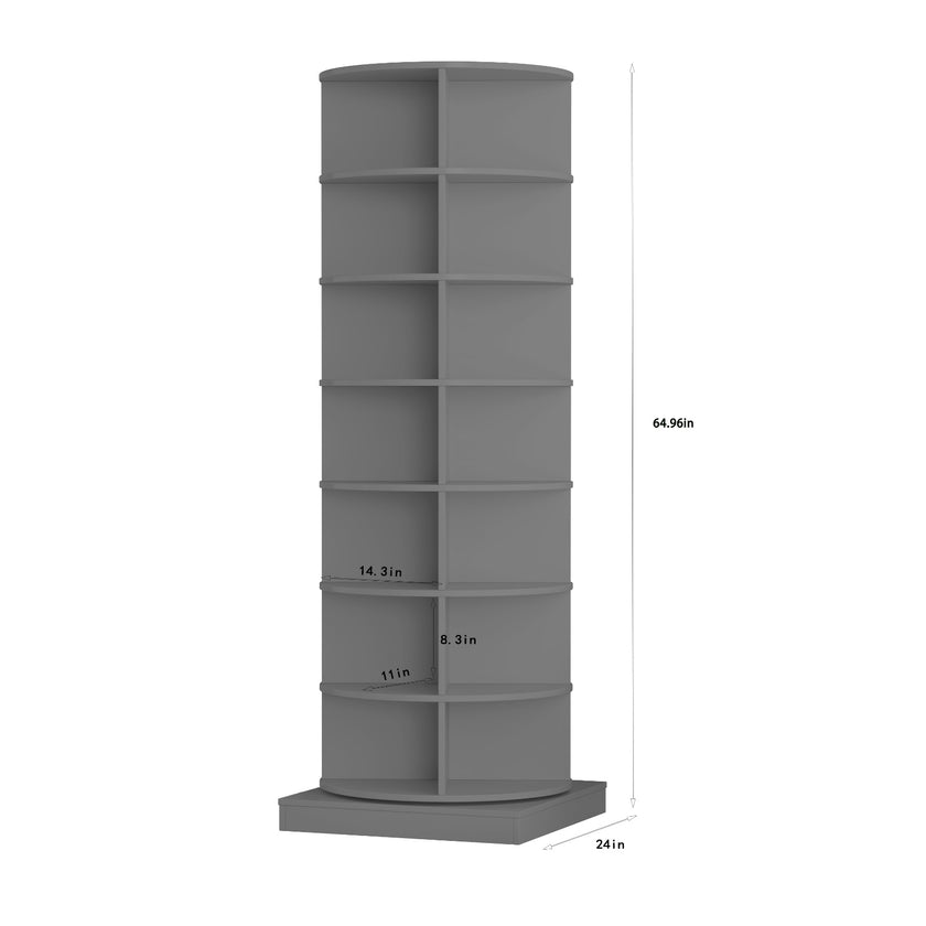 New 360 Gray Rotating Shoe Cabinet With 7 Layers Can Accommodate Up To 28 Paris Shoes