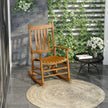 Wooden Outdoor Rocking Chair With Armrests, High Back For Garden, Patio, Balcony, Porch, Natural