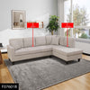 Off-White Short Fur Fluffy Fabric 2-Piece Left Side L-Shaped Living Room Sofa Set--Only Supports Self Pickup